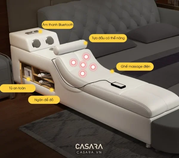 Ghế massage điện đa năng tích hợp nhiều tiện ích hiện đại.