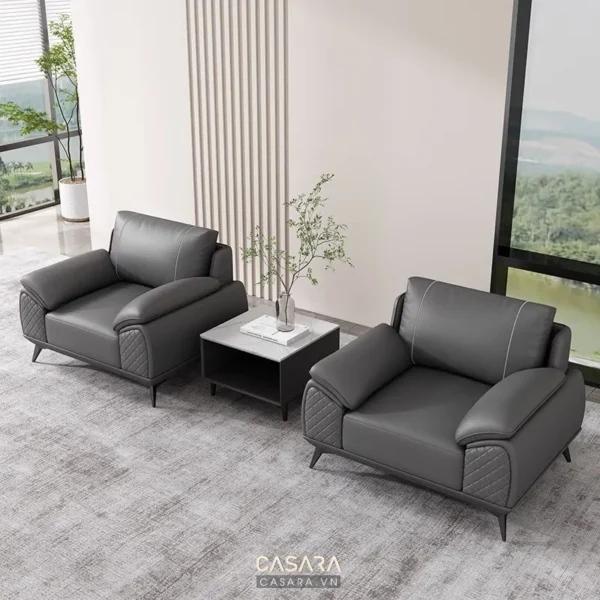 Bộ sofa đơn hiện đại, màu xám sang trọng trong không gian phòng khách.