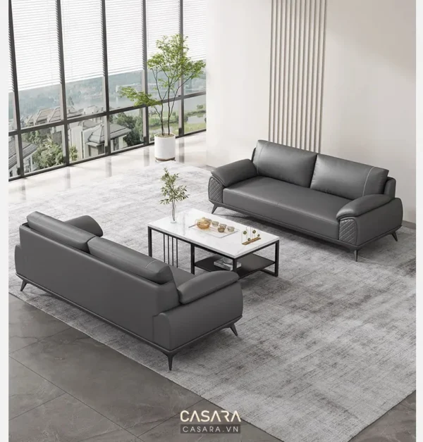Bộ sofa hiện đại, sang trọng với gam màu xám tinh tế.