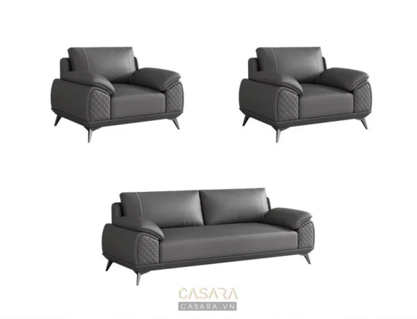 Bộ sofa hiện đại, màu xám, thiết kế đơn giản, sang trọng.