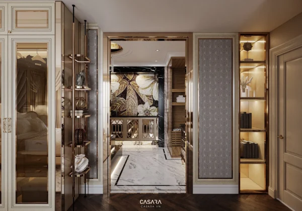 Phòng tắm sang trọng với thiết kế nội thất tinh tế, hiện đại.