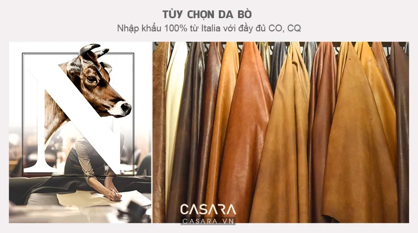 Tùy chọn da bò nhập khẩu cao cấp