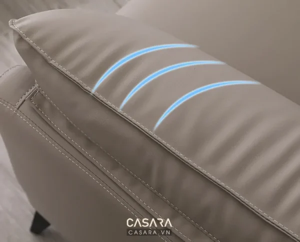 Ghế sofa da cao cấp với công nghệ lò xo tiên tiến, êm ái.