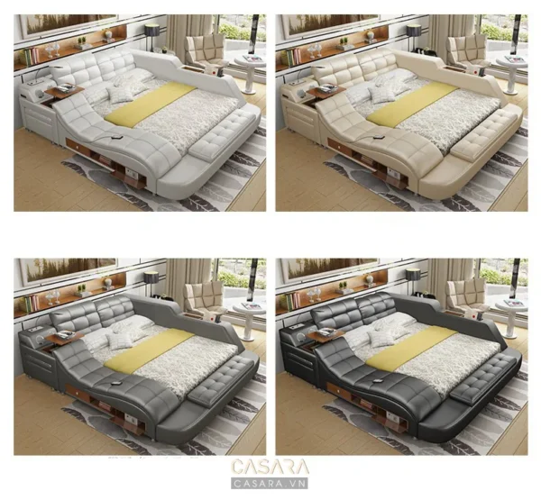 Bốn góc nhìn giường ngủ tân cổ điển sang trọng, hiện đại.