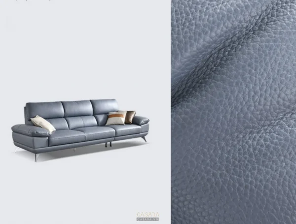 Ghế sofa da màu xám tro hiện đại, sang trọng và tinh tế.