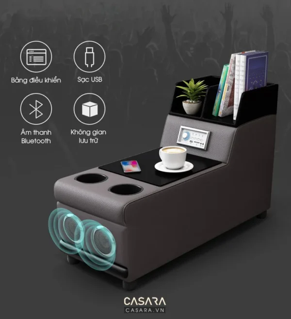 Ghế sofa đa năng tích hợp nhiều tiện ích hiện đại, sang trọng.