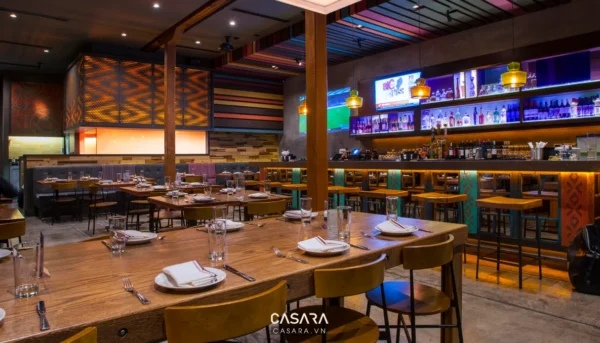 Nhà hàng Casara với không gian hiện đại, ấm cúng và sang trọng.