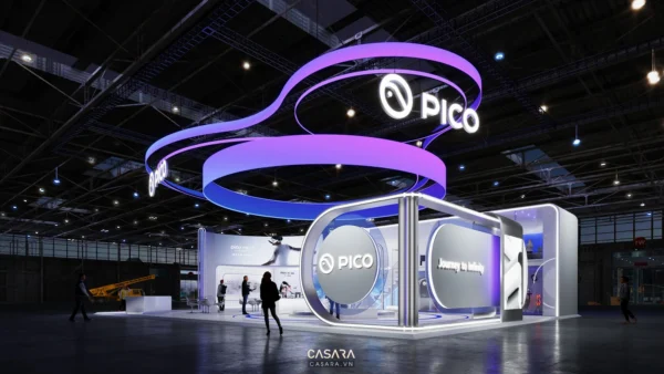 Gian hàng Pico tại sự kiện Casara, thiết kế hiện đại và ấn tượng.