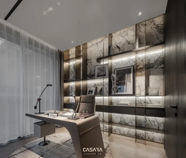 Phòng làm việc sang trọng với nội thất hiện đại, tinh tế.