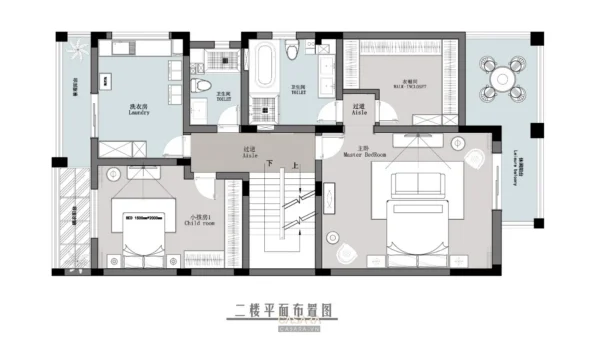 Bản vẽ mặt bằng tầng của một căn hộ hiện đại.