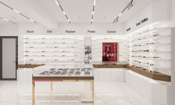 Cửa hàng kính mát sang trọng với nhiều thương hiệu nổi tiếng.