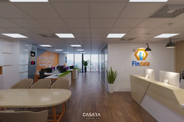 Văn phòng hiện đại, thoáng đãng với thiết kế mở và tầm nhìn đẹp.