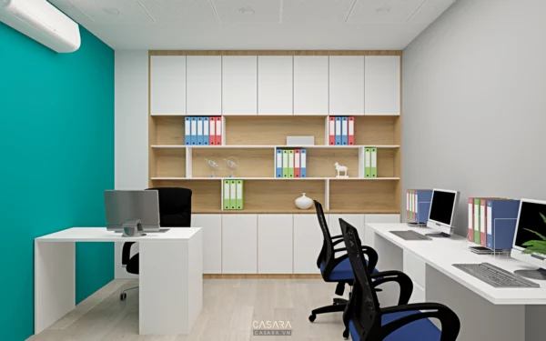 Văn phòng làm việc hiện đại, gọn gàng với thiết kế tối giản.