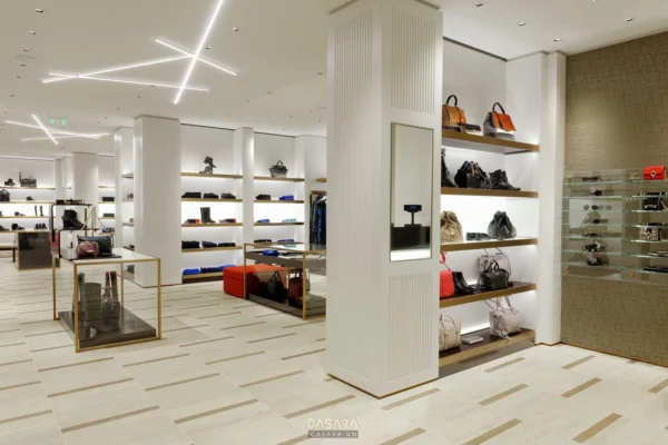 Cửa hàng thời trang cao cấp với thiết kế hiện đại, sang trọng.