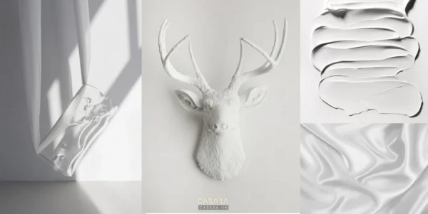 Bộ ba tác phẩm điêu khắc trắng tinh tế, trừu tượng và đầy nghệ thuật.