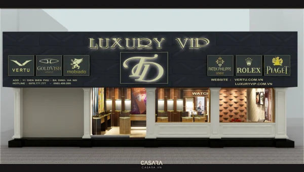 Mặt tiền showroom điện thoại Vertu sang trọng