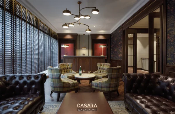 Không gian lounge thư giãn phong cách quý ông