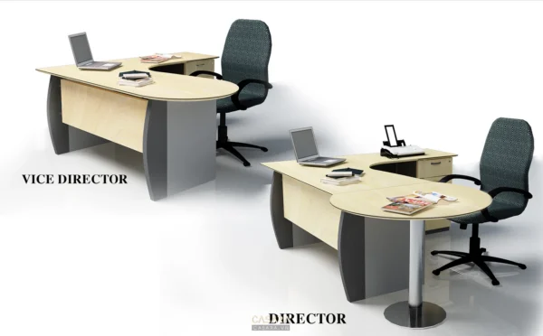 Bộ bàn ghế văn phòng hiện đại, thiết kế cho phòng giám đốc và phó giám đốc.