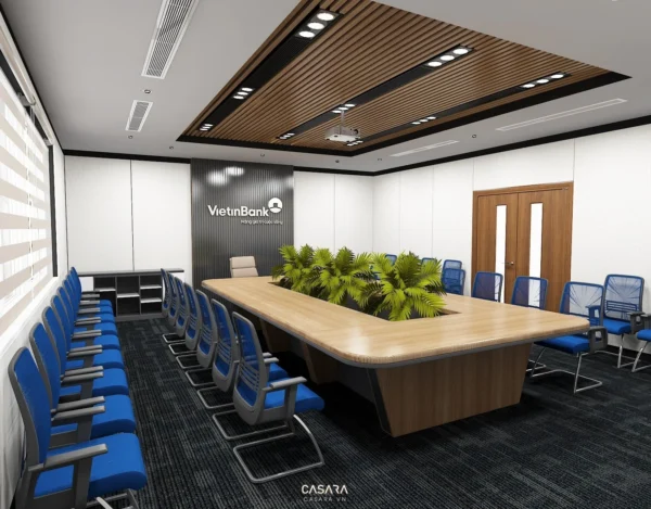 Phòng họp Vietbank hiện đại với thiết kế sang trọng, tinh tế.