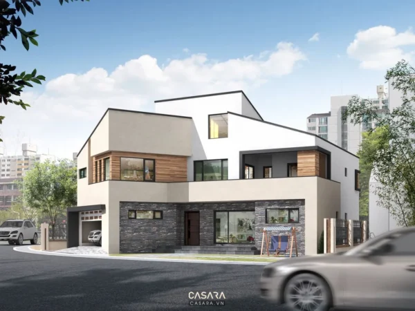 Nhà 10x10 hiện đại có mặt tiền rõ và bố cục gọn