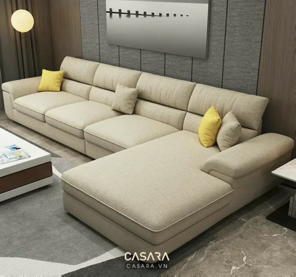 Bàn sofa góc hiện đại trong phòng khách.