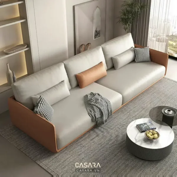 Bàn ghế sofa hiện đại trong phòng khách.