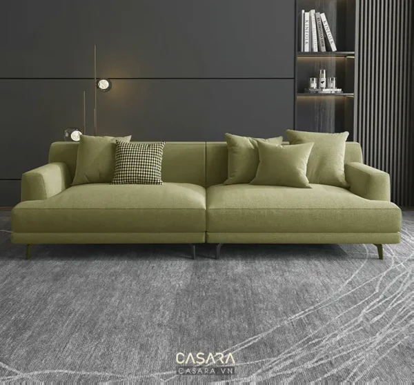 Bàn sofa màu xanh olive hiện đại.