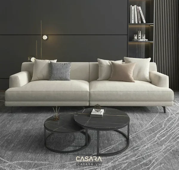 Bàn ghế sofa hiện đại trong phòng khách.