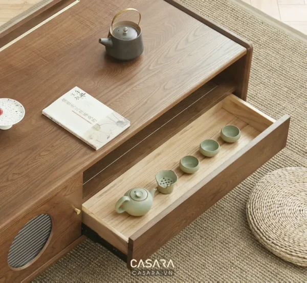 Bộ trà đạo gỗ tinh tế, mang phong cách sống tối giản, thanh lịch.