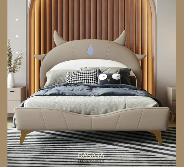 Giường ngủ hình cú đáng yêu, thiết kế hiện đại, màu sắc hài hòa.