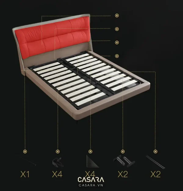 Giường ngủ thiết kế hiện đại, tối giản với màu sắc nổi bật.