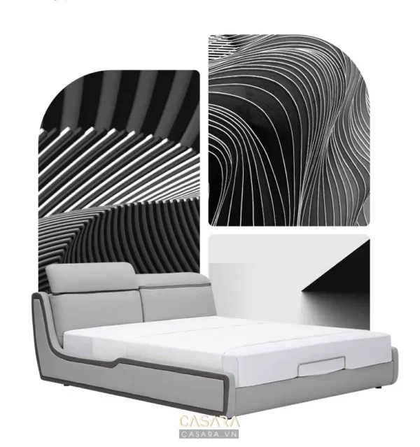 Giường ngủ hiện đại, thiết kế tối giản, sang trọng và tinh tế.