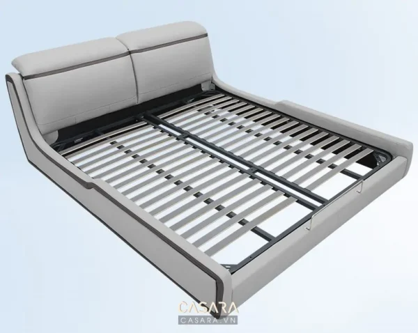 Giường ngủ hiện đại, khung gỗ chắc chắn, thiết kế tối giản sang trọng.