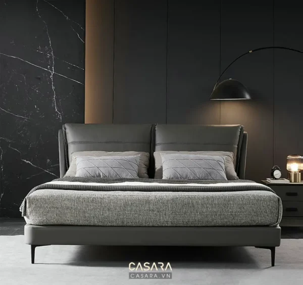 Phòng ngủ hiện đại với giường đơn giản, tinh tế.