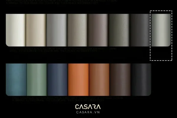 Bảng màu sơn Casara với nhiều tông màu trung tính và trầm ấm.