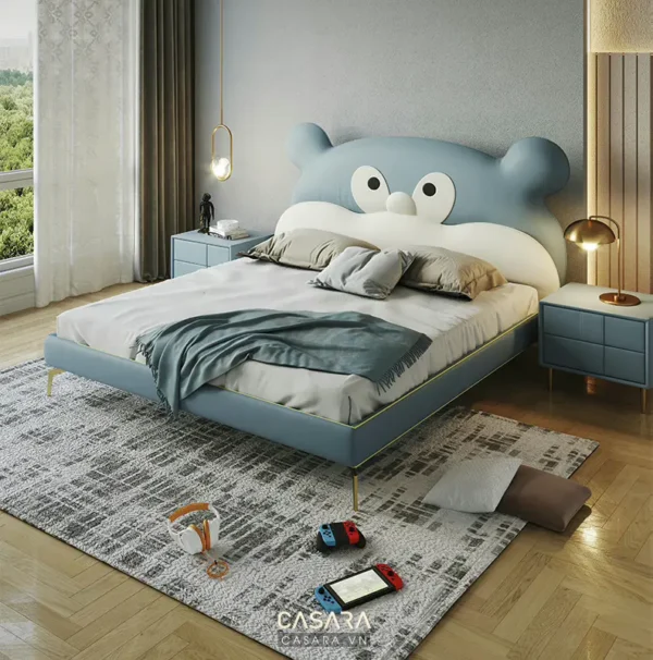 Phòng ngủ trẻ em thiết kế sáng tạo, đáng yêu với giường hình gấu.