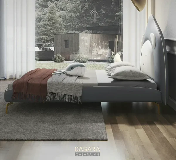 Giường ngủ trẻ em hình gấu đáng yêu, thiết kế hiện đại.