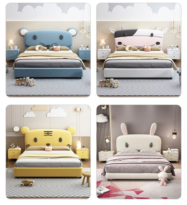 Bốn mẫu giường ngủ cho trẻ em với thiết kế hình thú đáng yêu.