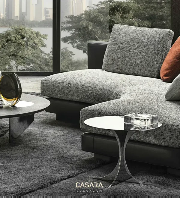 Bàn ghế sofa hiện đại trong không gian sống sang trọng.