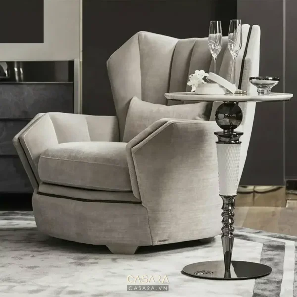 Ghế bành bọc vải hiện đại sang trọng.