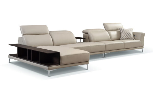 Bộ sofa da góc hiện đại, sang trọng với thiết kế tinh tế.
