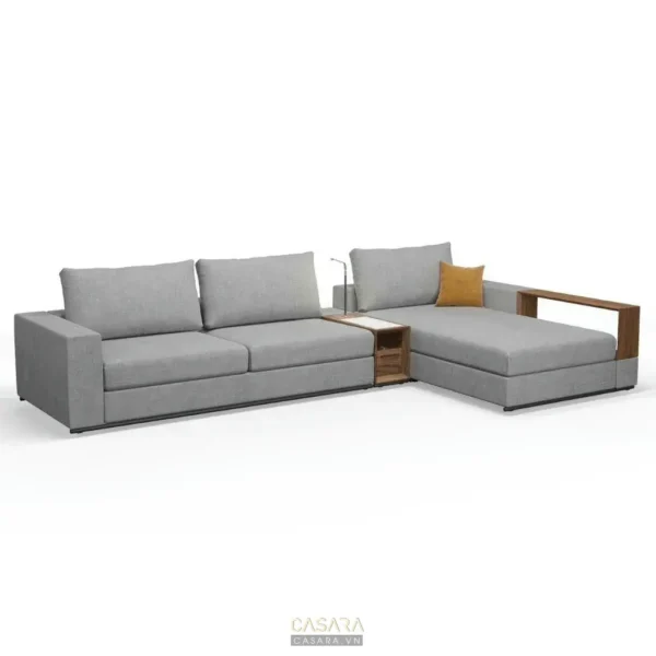 Bộ sofa góc màu xám hiện đại