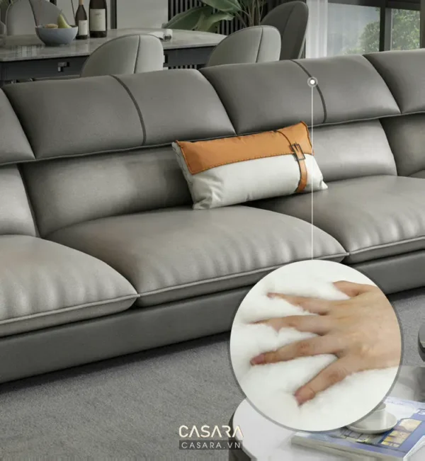 Ghế sofa da hiện đại, sang trọng.