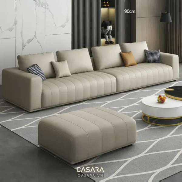 Bộ sofa hiện đại, sang trọng với thiết kế tinh tế, màu sắc trung tính.