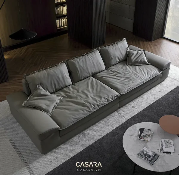 Ghế sofa hiện đại màu xám.