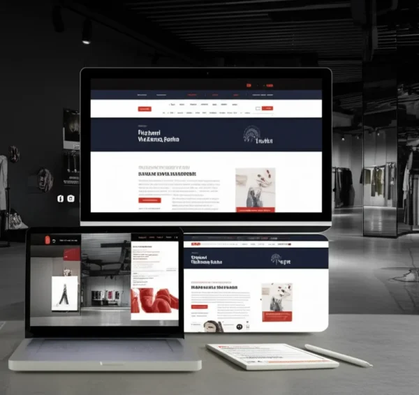 Mockup website nội thất hiển thị giao diện trên nhiều thiết bị