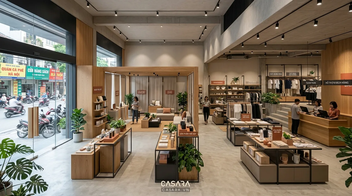 Showroom bán lẻ với concept rõ ràng, dẫn dắt hành vi mua sắm và tạo trải nghiệm nhất quán