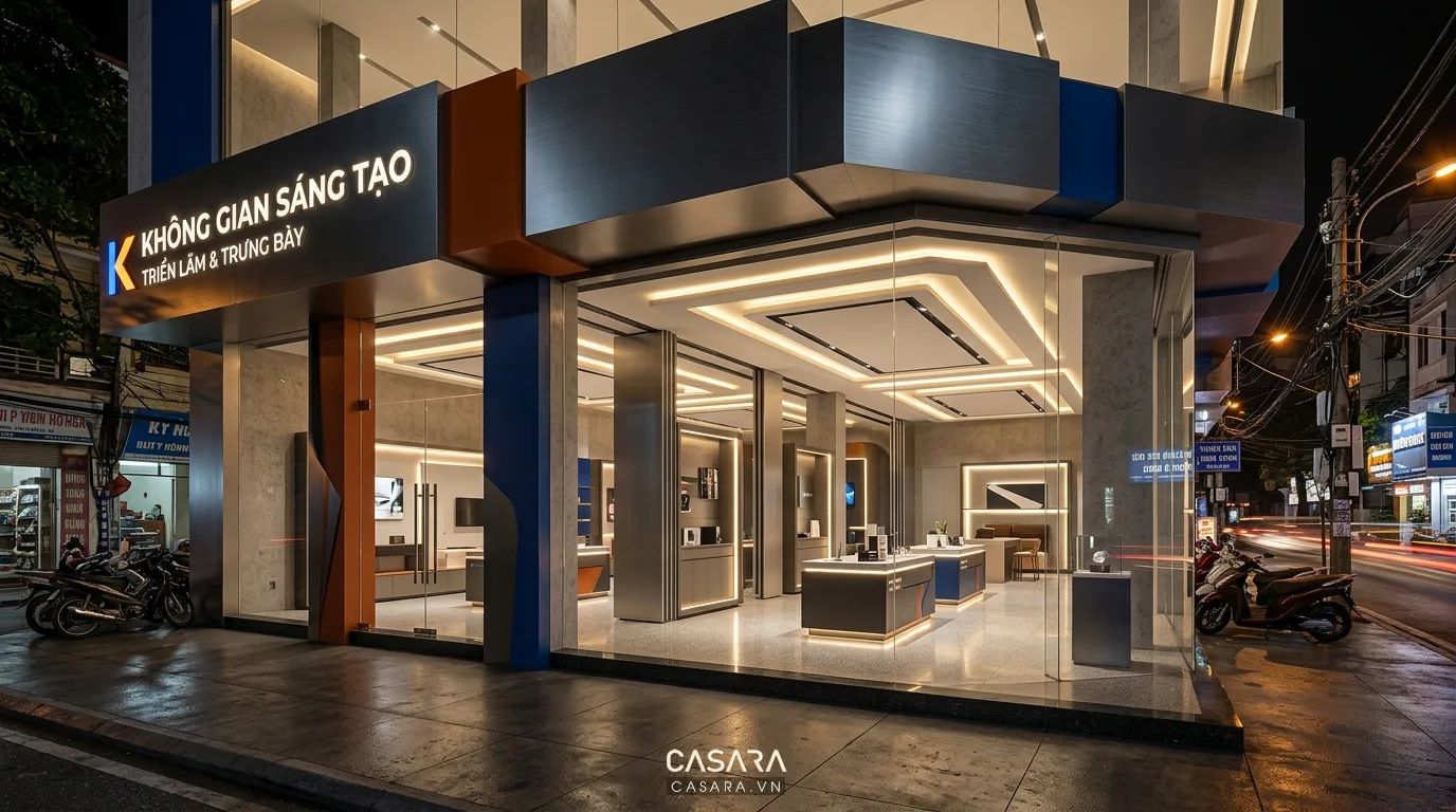 Showroom thương hiệu riêng với thiết kế linh hoạt, đậm dấu ấn nhận diện