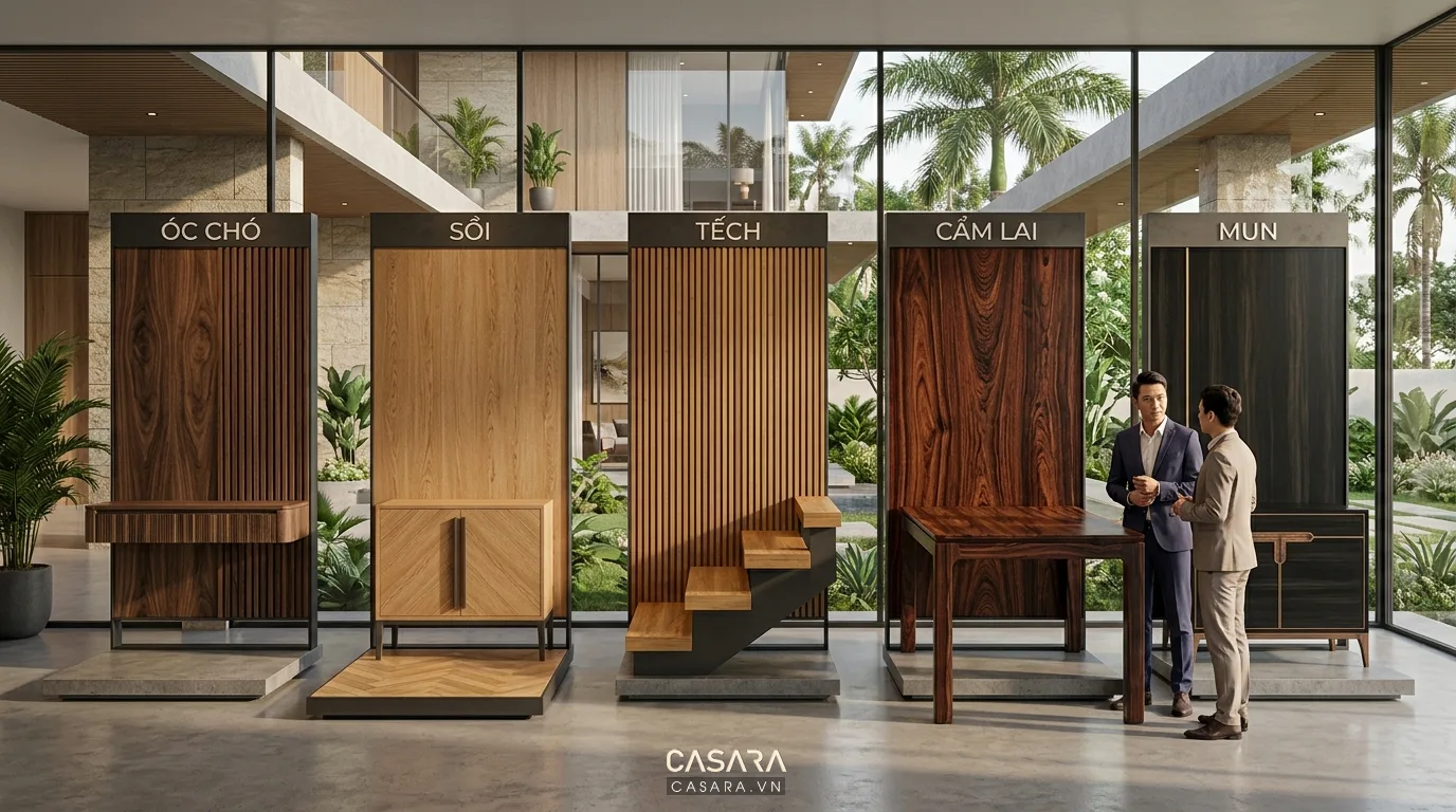 So sánh các dòng gỗ cao cấp giúp lựa chọn vật liệu phù hợp cho biệt thự