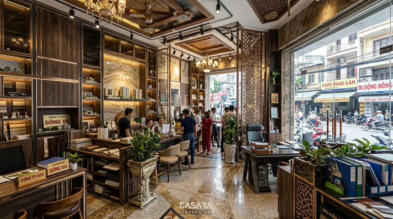 Văn phòng showroom thiết kế quá tải chi tiết, thiếu linh hoạt sử dụng